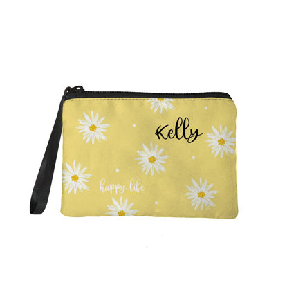 Picture of Custom Daisy Portable Coin Purse | Personalized Name Coin Purse | Personaliezed Gifts | Best Gift Idea for Birthday, Thanksgiving, Christmas etc.
