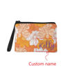 Picture of Custom Orange Flowers Portable Coin Purse | Personalized Name Coin Purse | Personaliezed Gifts | Best Gift Idea for Birthday, Thanksgiving, Christmas etc.