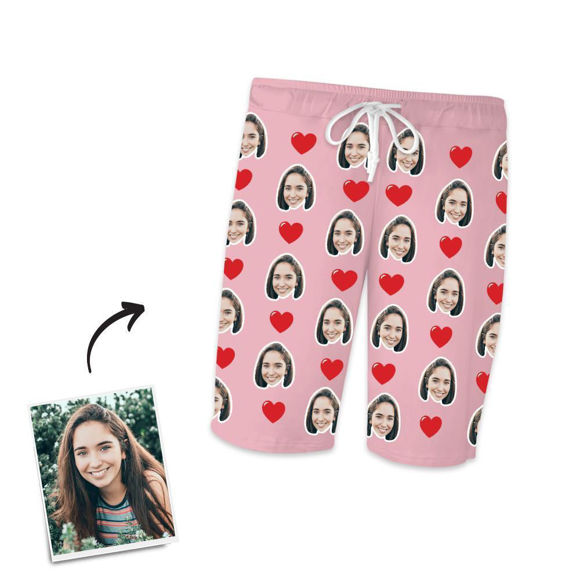 Picture of Custom Home Shorts Pajama Pants - Personalized Photo Face copy Unisex Pajama Pants - Best Gift for Family and Friends