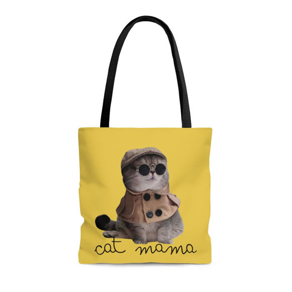 Picture of Customized Pet Photo Tote Bag With Personalized Background Color | Gift For Cat Mom | Best Gifts Idea for Birthday, Thanksgiving, Christmas etc.