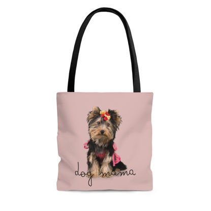 Picture of Customized Pet Photo Tote Bag With Personalized Background Color | Gift For Dog Mom | Best Gifts Idea for Birthday, Thanksgiving, Christmas etc.