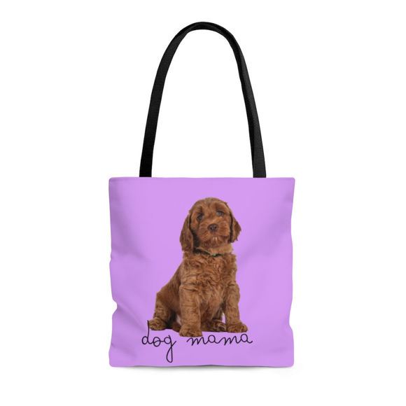 Picture of Customized Pet Photo Tote Bag With Personalized Background Color | Gift For Dog Mom | Best Gifts Idea for Birthday, Thanksgiving, Christmas etc.