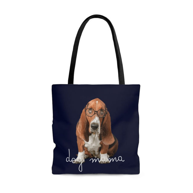 Picture of Customized Pet Photo Tote Bag With Personalized Background Color | Gift For Dog Mom | Best Gifts Idea for Birthday, Thanksgiving, Christmas etc.