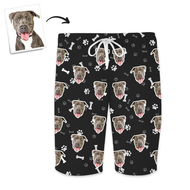 Picture of Custom Home Shorts Pajama Pants Pet Bones - Personalized Photo Face copy Unisex Pajama Pants - Best Gift for Family and Friends