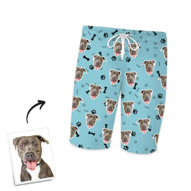 Picture of Custom Home Shorts Pajama Pants Pet Bones - Personalized Photo Face copy Unisex Pajama Pants - Best Gift for Family and Friends