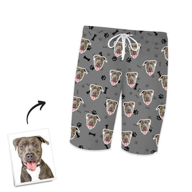 Picture of Custom Home Shorts Pajama Pants Pet Bones - Personalized Photo Face copy Unisex Pajama Pants - Best Gift for Family and Friends