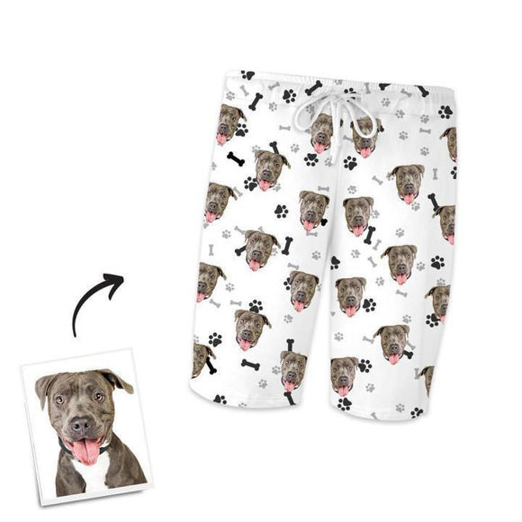 Picture of Custom Home Shorts Pajama Pants Pet Bones - Personalized Photo Face copy Unisex Pajama Pants - Best Gift for Family and Friends