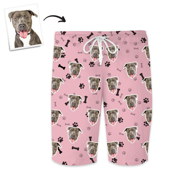 Picture of Custom Home Shorts Pajama Pants Pet Bones - Personalized Photo Face copy Unisex Pajama Pants - Best Gift for Family and Friends