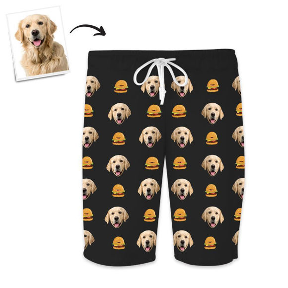 Picture of Custom Home Shorts Pajama Pants Pet Burgers - Personalized Photo Face copy Unisex Pajama Pants - Best Gift for Family and Friends