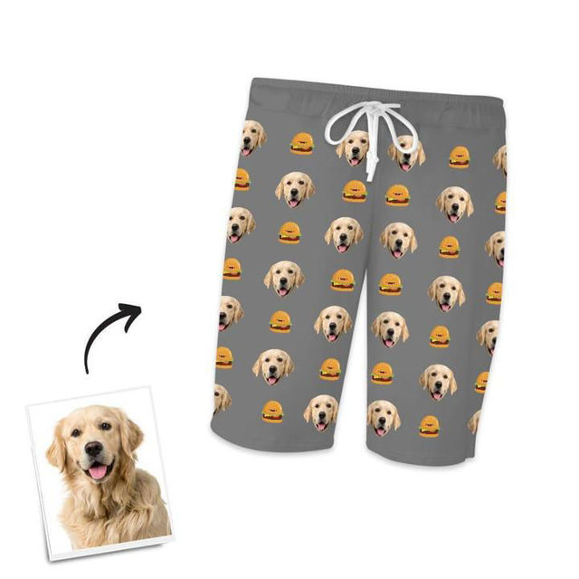 Picture of Custom Home Shorts Pajama Pants Pet Burgers - Personalized Photo Face copy Unisex Pajama Pants - Best Gift for Family and Friends