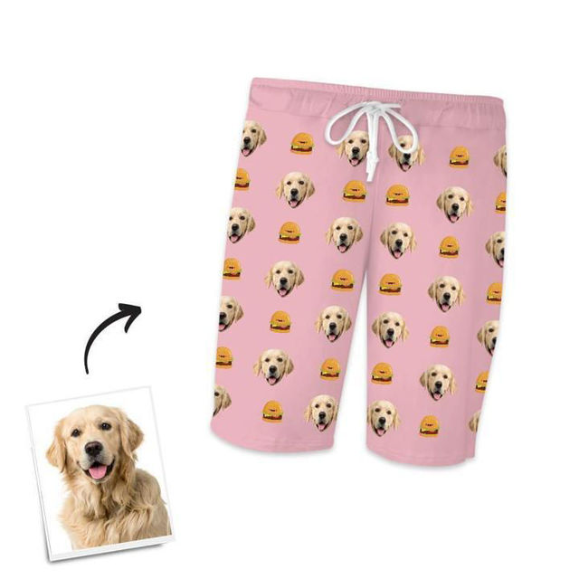 Picture of Custom Home Shorts Pajama Pants Pet Burgers - Personalized Photo Face copy Unisex Pajama Pants - Best Gift for Family and Friends