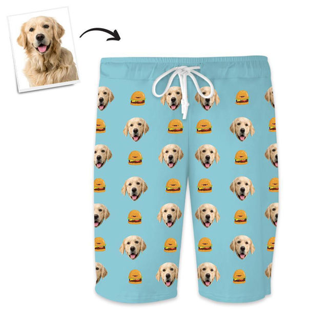 Picture of Custom Home Shorts Pajama Pants Pet Burgers - Personalized Photo Face copy Unisex Pajama Pants - Best Gift for Family and Friends