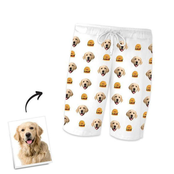 Picture of Custom Home Shorts Pajama Pants Pet Burgers - Personalized Photo Face copy Unisex Pajama Pants - Best Gift for Family and Friends