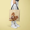 Picture of Customized Pet Upper-body Photo Tote Bag Personalized Name And Background Color | Best Gifts Idea for Birthday, Thanksgiving, Christmas etc.