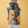 Picture of Customized Pet Upper-body Photo Tote Bag Daisy Elements With Personalized Background Color | Best Gifts Idea for Birthday, Thanksgiving, Christmas etc.