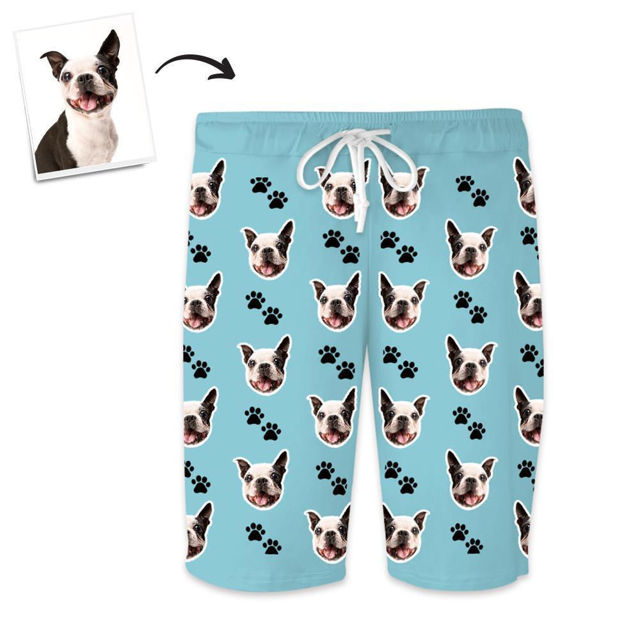 Picture of Custom Home Shorts Pajama Pants Pet Feet Multicolor - Personalized Photo Face copy Unisex Pajama Pants - Best Gift for Family and Friends