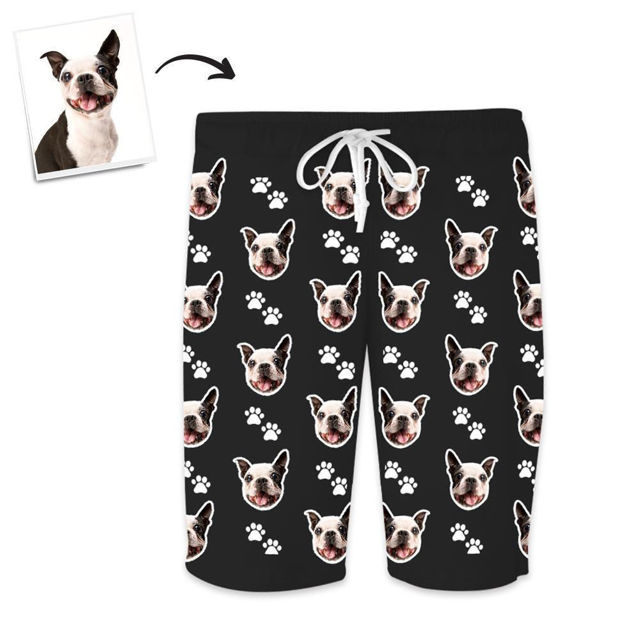 Picture of Custom Home Shorts Pajama Pants Pet Feet Multicolor - Personalized Photo Face copy Unisex Pajama Pants - Best Gift for Family and Friends