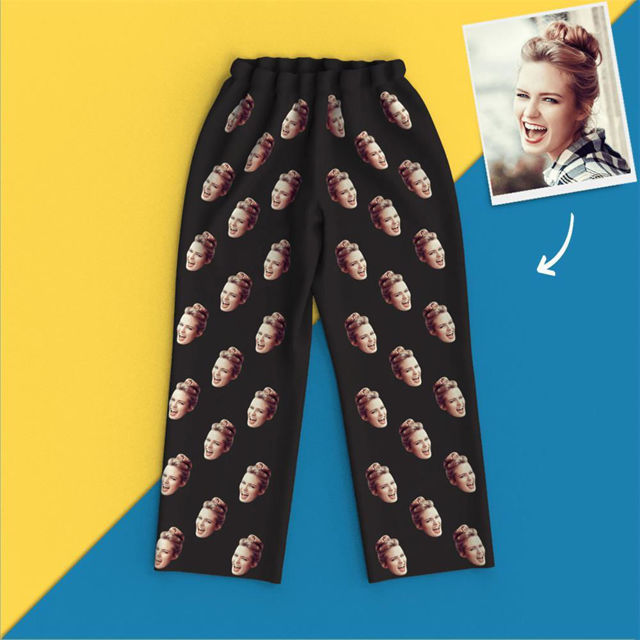 Picture of Custom Multi-avatar Pajama Pants For Gifts - Personalized Photo Face copy Unisex Pajama Pants - Best Gift for Family and Friends