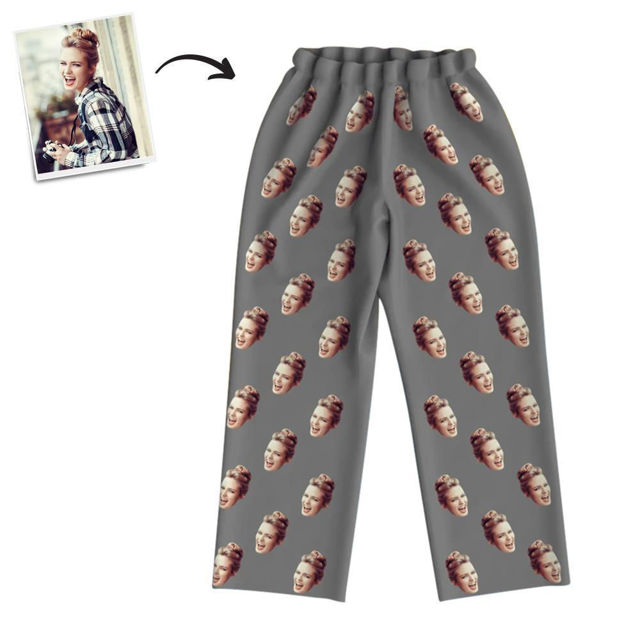 Picture of Custom Multi-avatar Pajama Pants For Gifts - Personalized Photo Face copy Unisex Pajama Pants - Best Gift for Family and Friends