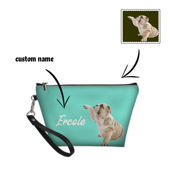 Picture of Custom Pet Photo Portable Cosmetic Bag | Personalized Photo Make Up Bag | Personalized Pet Photo And Name | Personalized Gifts For Pet Lovers | Best Gifts Idea for Birthday, Thanksgiving, Christmas etc.