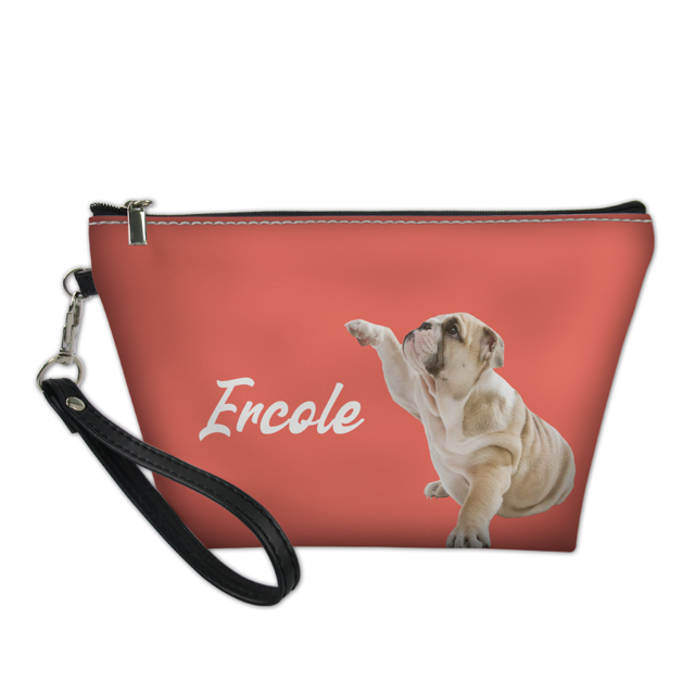 Picture of Custom Pet Photo Portable Cosmetic Bag | Personalized Photo Make Up Bag | Personalized Pet Photo And Name | Personalized Gifts For Pet Lovers | Best Gifts Idea for Birthday, Thanksgiving, Christmas etc.