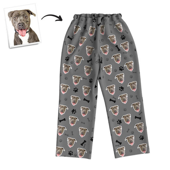 Picture of Custom Pet Multiple Avatar Pajama Pants - Personalized Photo Face copy Unisex Pajama Pants - Best Gift for Family and Friends