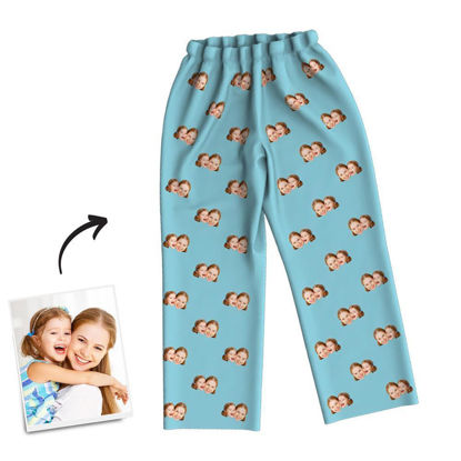 Picture of Custom Photo Double Multi-person Avatar Pajama Pants - Personalized Photo Face copy Unisex Pajama Pants - Best Gift for Family and Friends