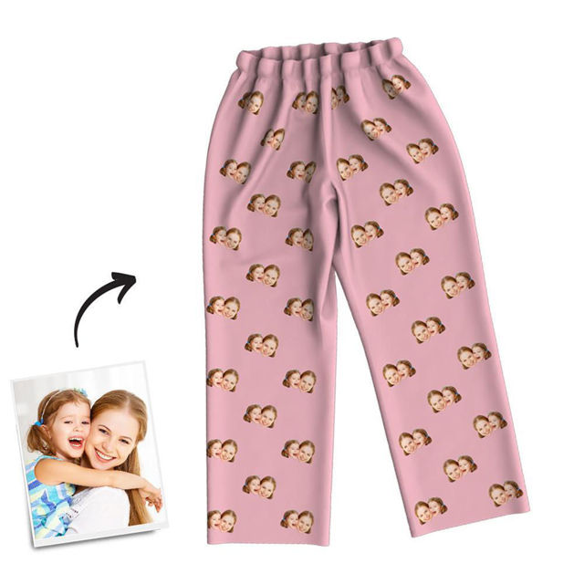 Picture of Custom Photo Double Multi-person Avatar Pajama Pants - Personalized Photo Face copy Unisex Pajama Pants - Best Gift for Family and Friends