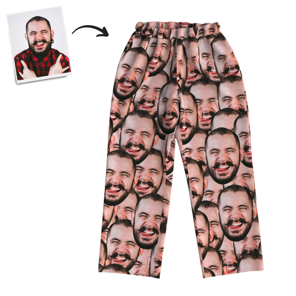 Picture of Custom Multi-avatar Long Pajama Pants - Personalized Photo Face copy Unisex Pajama Pants - Best Gift for Family and Friends
