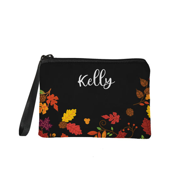 Picture of Custom Autumn Leaves Portable Coin Purse | Personalized Name Coin Purse | Personaliezed Gifts | Best Gifts Idea for Birthday, Thanksgiving, Christmas etc.
