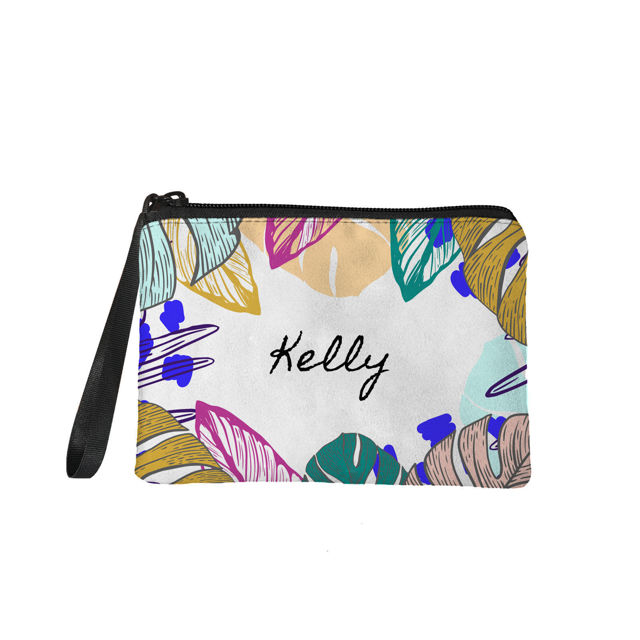 Picture of Custom Colorful Leaves Portable Coin Purse | Personalized Name Coin Purse | Personaliezed Gifts | Best Gifts Idea for Birthday, Thanksgiving, Christmas etc.