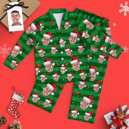 Picture of Custom Christmas Pajamas Custom Christmas Gifts For Your Boyfriend -  Personalized Face Copy Unisex Pajamas - Best Gift for Family, Friend