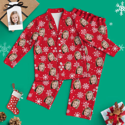 Picture of Custom Christmas Pajamas Custom Christmas Snowflake Pajamas Gifts -  Personalized Face Copy Unisex Pajamas - Best Gift for Family, Friend