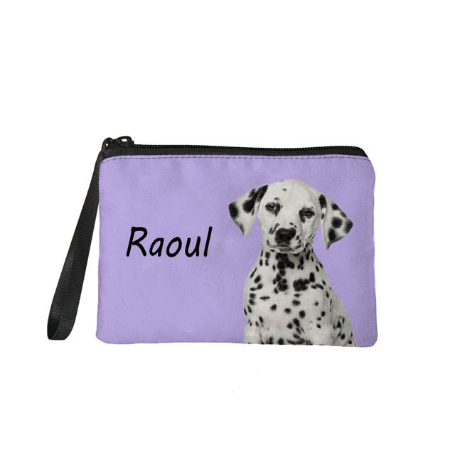 Picture of Custom Puppy Photo Portable Coin Purse | Personalized Pet Photo Coin Purse | Personalized Pet Photo And Name | Personalized Gifts For Pet Mommy | Best Gifts Idea for Birthday, Thanksgiving, Christmas etc.