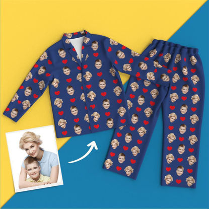 Picture of Custom Love Colorful Full Pajamas - Personalized Face Copy Unisex Pajamas - Best Gift for Family, Friend