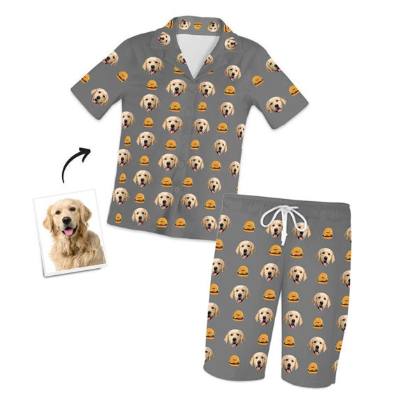 Picture of Custom Pet Avatar Pajama Set Short Sleeve - Personalized Face Copy Unisex Pajamas - Best Gift For Family, Friend