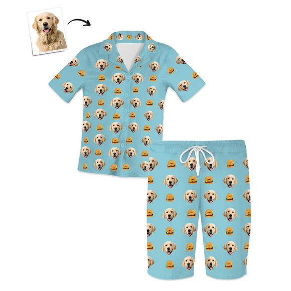 Picture of Custom Pet Avatar Pajama Set Short Sleeve - Personalized Face Copy Unisex Pajamas - Best Gift For Family, Friend