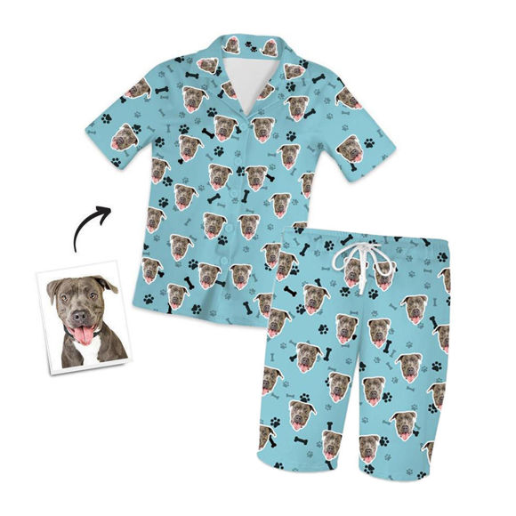 Picture of Custom Pet Avatar Pajamas Homewear Short Sleeve Shorts - Personalized Face Copy Unisex Pajamas - Best Gift For Family, Friend
