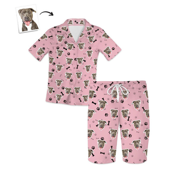 Picture of Custom Pet Avatar Pajamas Homewear Short Sleeve Shorts - Personalized Face Copy Unisex Pajamas - Best Gift For Family, Friend