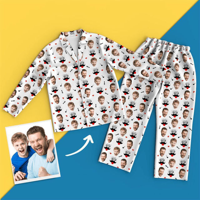 Picture of Custom Pajamas I Love Daddy For Gifts - Personalized Face Copy Unisex Pajamas - Best Gift For Family, Friend