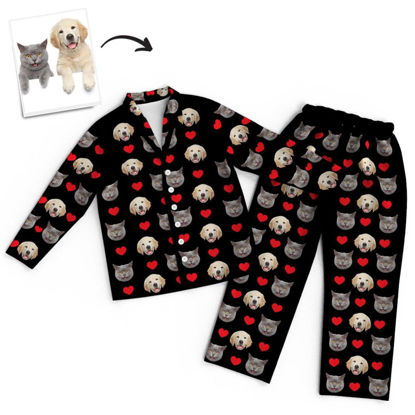 Picture of Custom Pet Love Full Pajamas - Personalized Face Copy Unisex Pajamas - Best Gift For Family, Friend