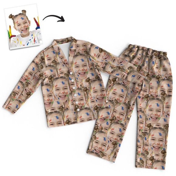 Picture of Custom Multi Avatar Long Sleeve Pants Pajamas - Personalized Face Copy Unisex Pajamas - Best Gift For Family, Friend