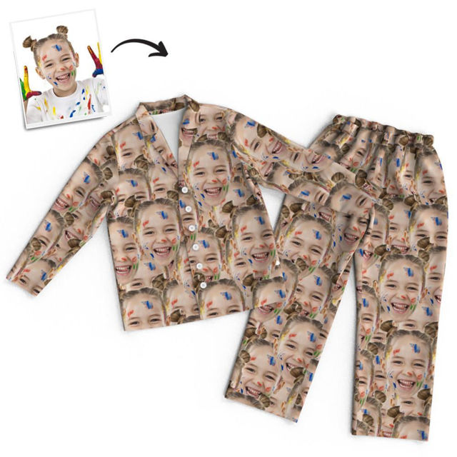 Picture of Custom Multi Avatar Long Sleeve Pants Pajamas - Personalized Face Copy Unisex Pajamas - Best Gift For Family, Friend