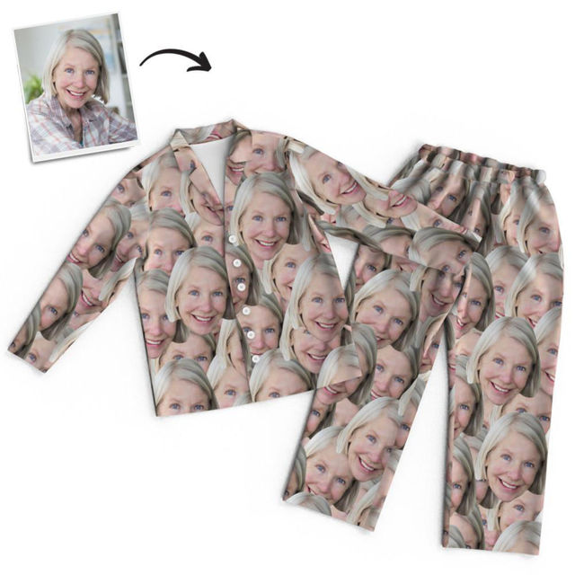 Picture of Custom Multi Avatar Long Sleeve Pants Pajamas - Personalized Face Copy Unisex Pajamas - Best Gift For Family, Friend