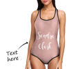 Picture of Custome Text Colorful Personalized One Piece Swimsuit - Multi Face Swimwear for Bachelorette Party - Summer Best Gift