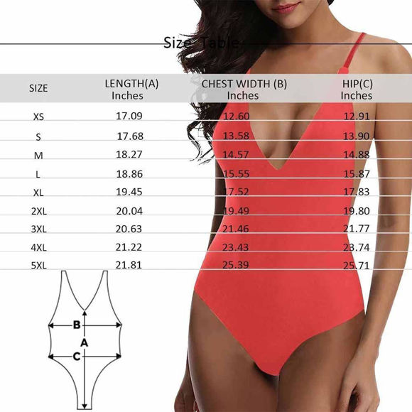 Picture of Costume Face Leaves Women's Bikini One Piece Suit - Multi Face Swimwear for Bachelorette Party - Summer Best Gift