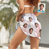 Picture of Personalize Photo Copy Face Beach Wrap Women Short Sarongs - Multi Face Swimwear for Bachelorette Party - Summer Best Gift