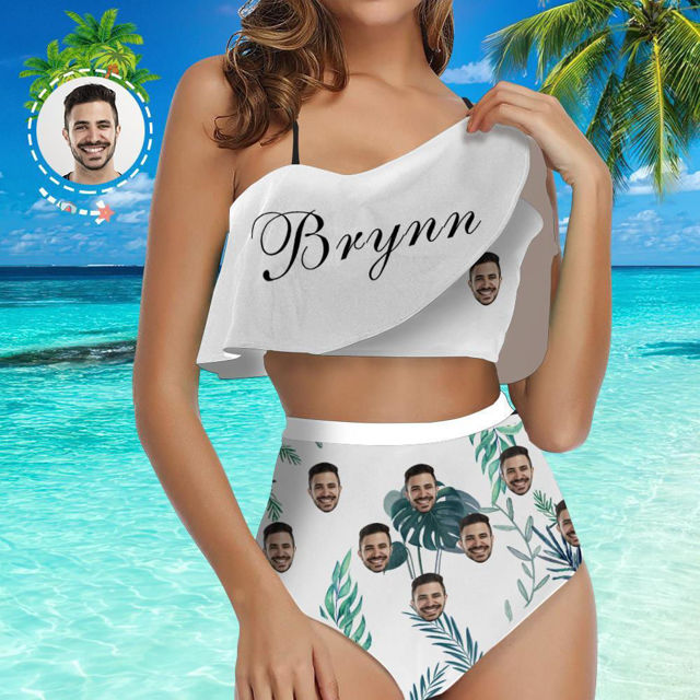 Picture of Personalize Photo Copy Face Women's Bikini Two Piece Suit - Multi Face Swimwear for Bachelorette Party - Summer Best Gift