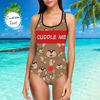 Picture of Personalize Teddy Bear  Women's Bikini One Piece Suit - Multi Face Swimwear for Bachelorette Party - Summer Best Gift