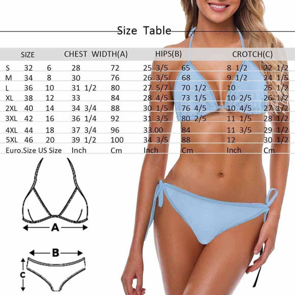 Picture of Custom Face Photo Leaves Women's Bikini Two Piece Bathing Suit - Multi Face Swimwear for Bachelorette Party - Summer Best Gift